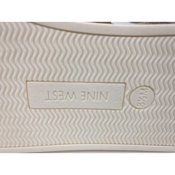 Nine West Brown Metallic Gold White Zoili Leather Platform Mule Sandals 8.5 - Picture 9 of 10